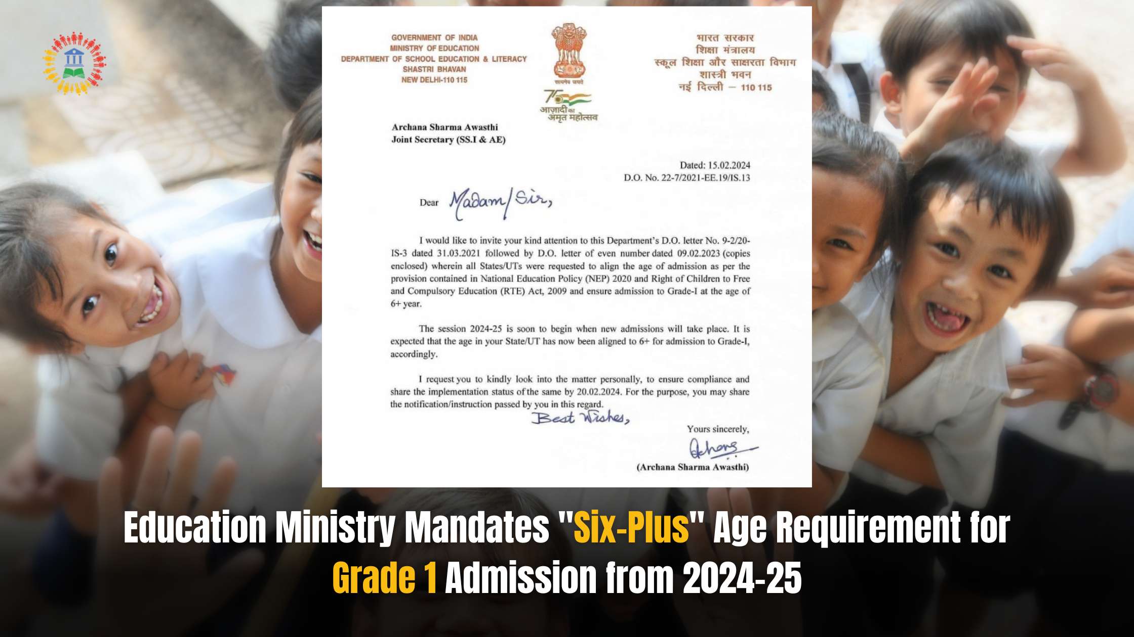 Education Ministry Mandates “Six-Plus” Age Requirement for Grade 1 Admission from 2024-25